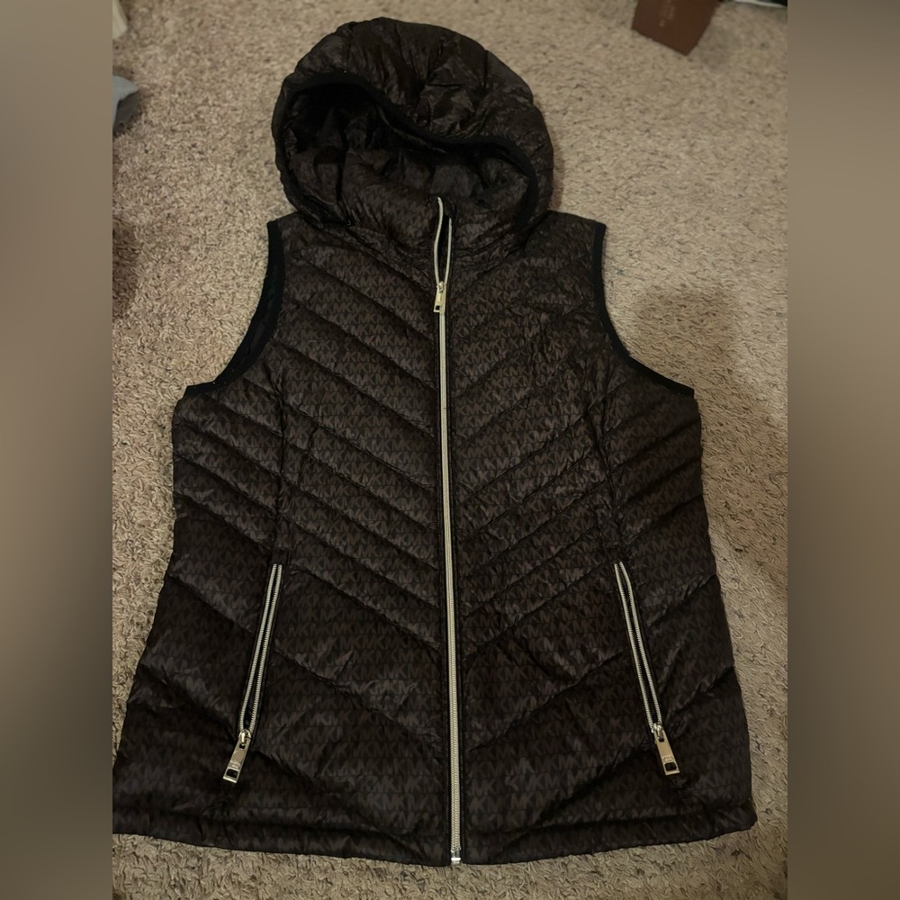 Michael Kors Dark Brown Quilted Vest Like New Condition